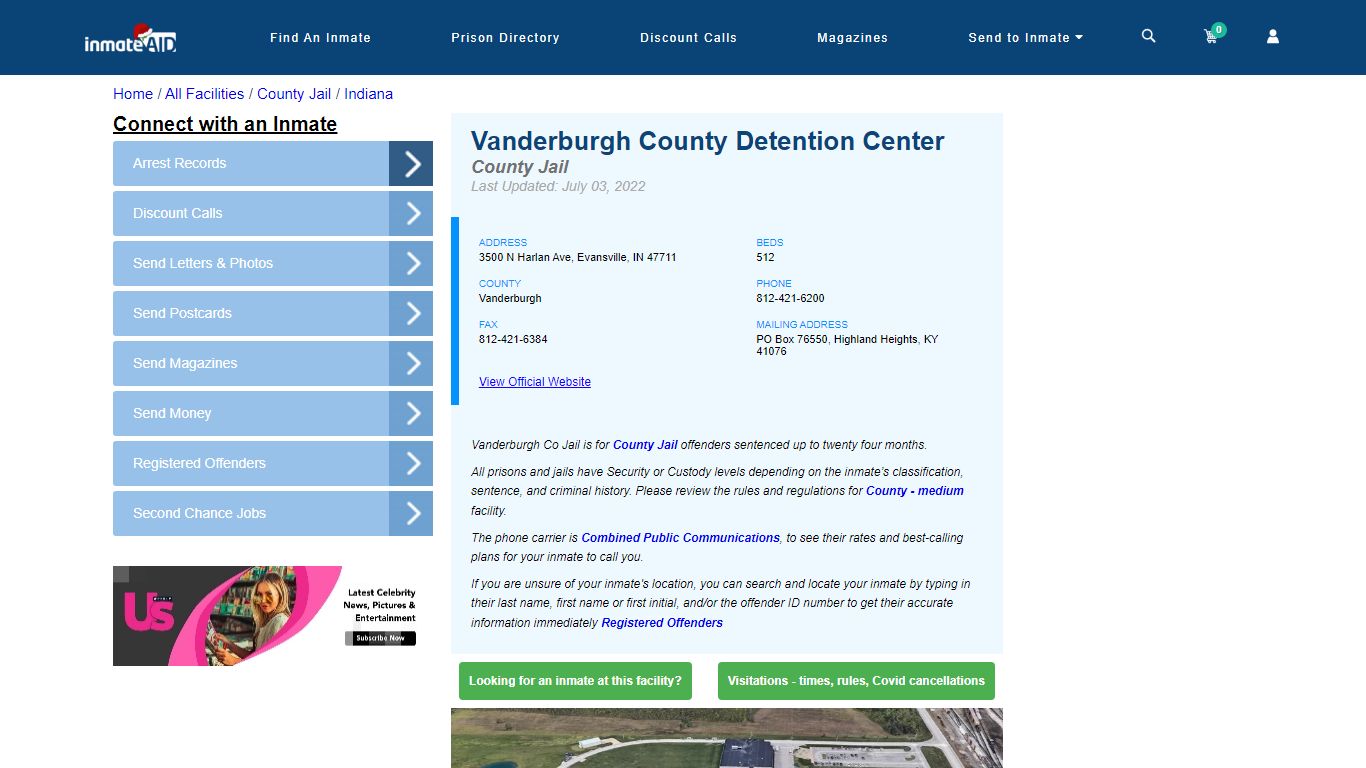 Vanderburgh County Detention Center - Inmate Locator - Evansville, IN